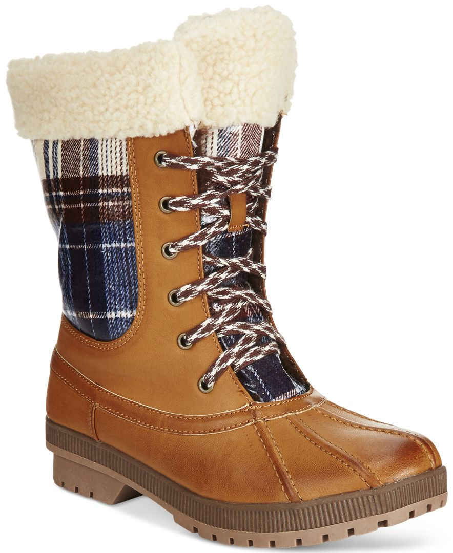 London Fog Women's Swanley Laceup Cold Weather Boots in Brown Lyst